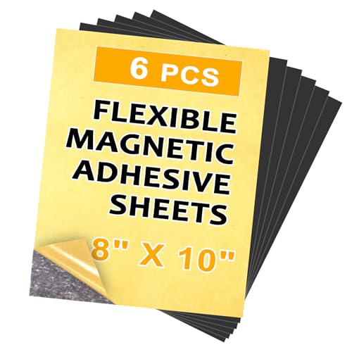 Towjug Cuttable Magnetic Sheets 6 Pack, Each 8" x 10", Stick Magnetic Paper with Adhesive Backing for Crafts, Paper Magnets and Stickers - Image 1