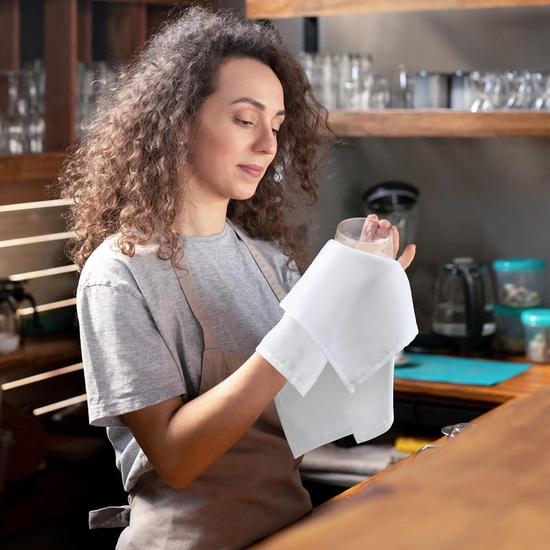 EdenwaldKitchen Napkin 100 Cotton Pack of 6 20 x 20 Inches Dinner Napkins with Hemmed EdgesCloth Napkins for WeddingPartiesSnowy White - Image 5