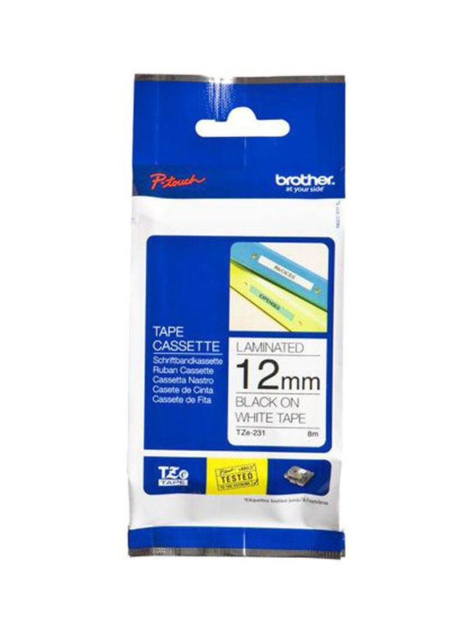 brother P-Touch Laminated Tape Black/White - Image 2