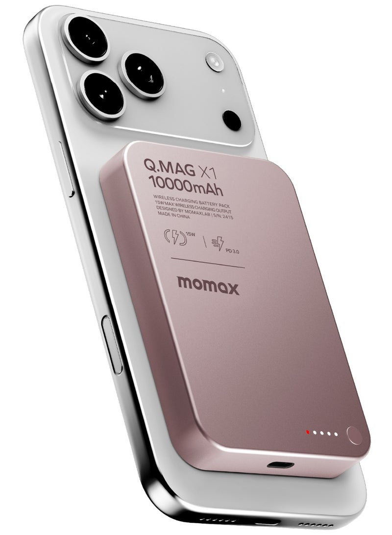 Momax Q.Mag X 10000 مللي أمبير بطارية مغناطيسية لاسلكية حزمة USB-C حتى 15 واط PD - Image 1