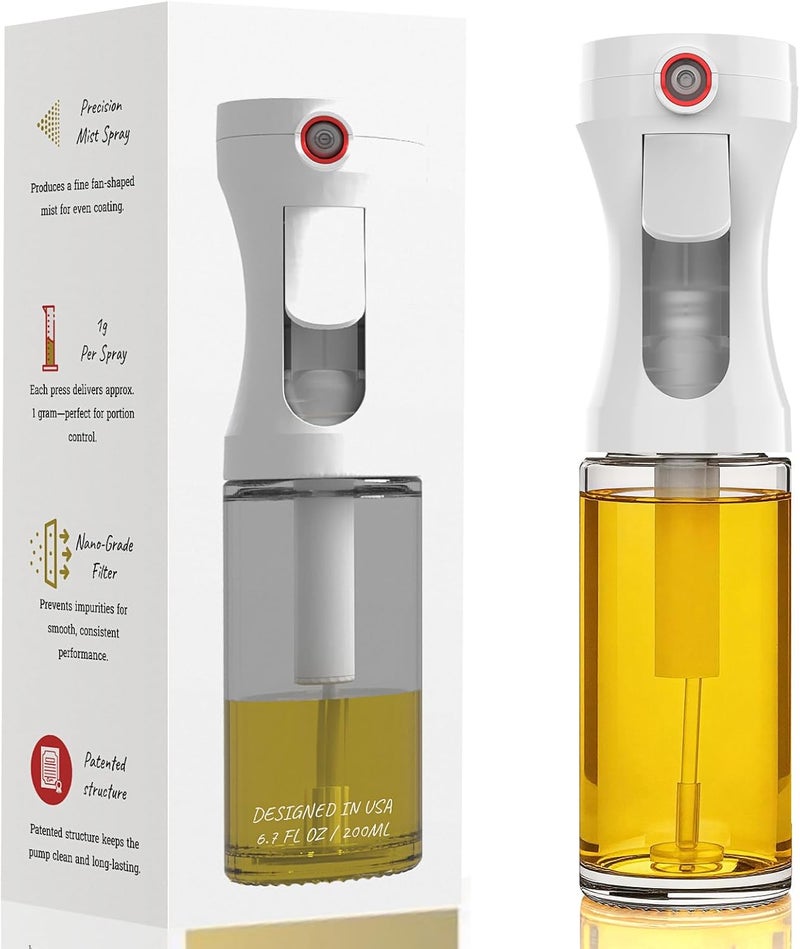 Ruolan رشاش زيت زيتون للطهي، زجاجة رش زيت من نوع Mister Spray، يقدم 1 جرام من الزيت مع كل ضغطة، خزان رش لزجاجة زيت الزيتون لاستخدامها مع الفرن الهوائي، لتحضير السلطات، الشواء، أدوات أساسية لمطبخك - Image 1