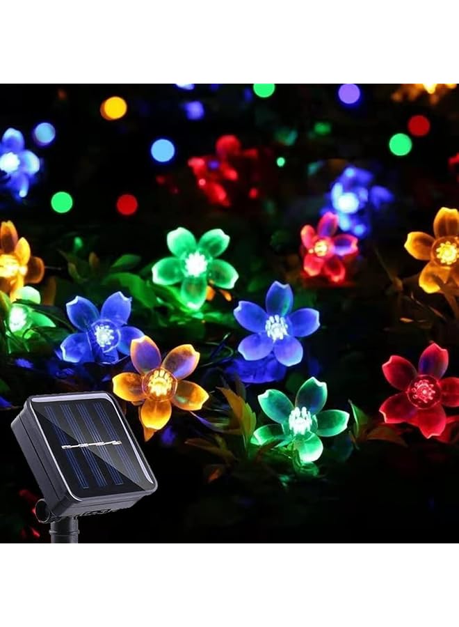 The Bros Multicolor Solar String Flower Lights, Outdoor Waterproof 23ft 50 LED Fairy Light Decorations for Garden Fence Patio Yard Christmas Tree, Lawn, Party - Image 1