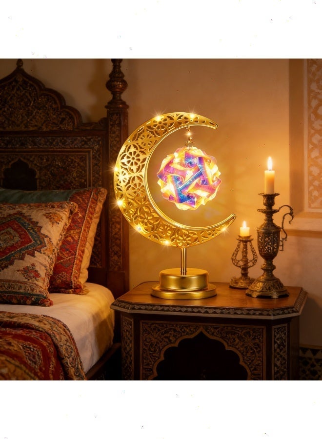أضواء رمضان، مصباح طاولة يعمل بالبطارية، مثالي لتزيين المنزل. - Image 2