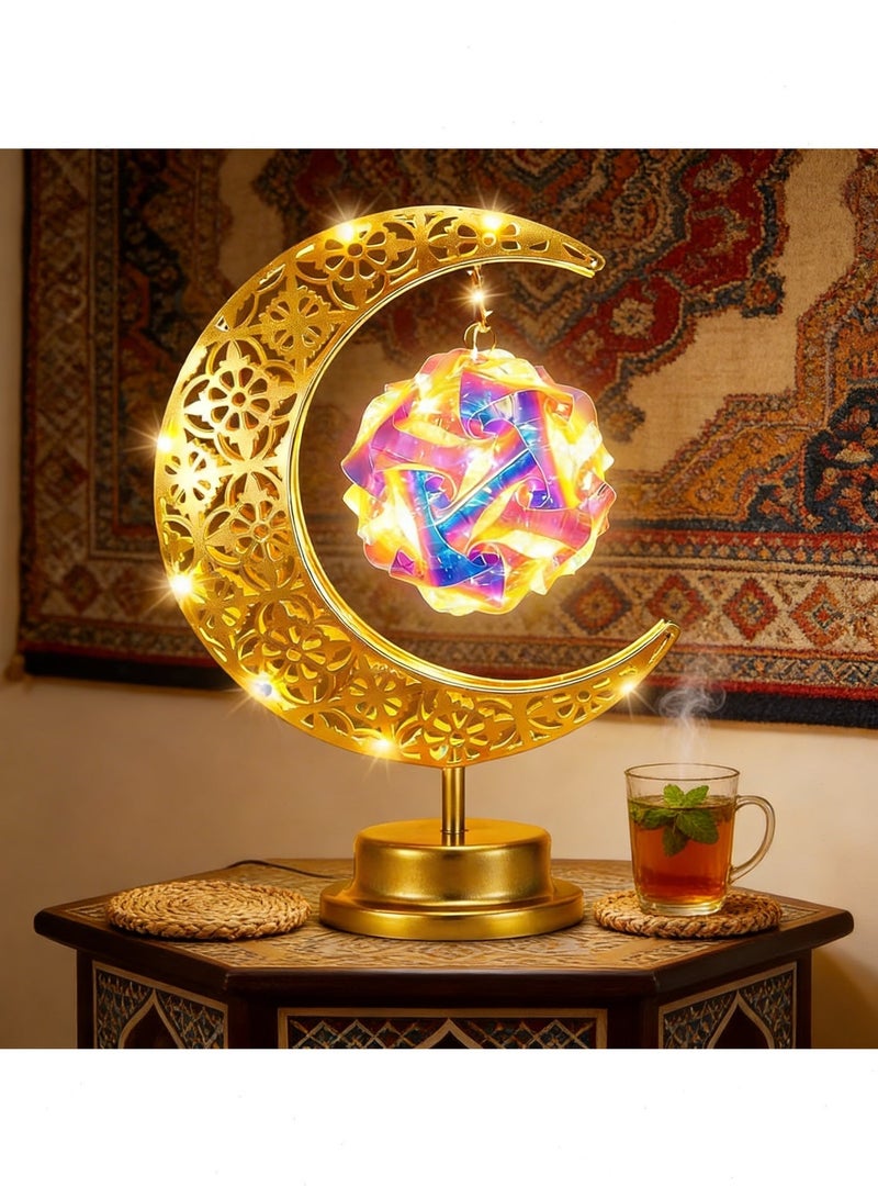 أضواء رمضان، مصباح طاولة يعمل بالبطارية، مثالي لتزيين المنزل. - Image 1