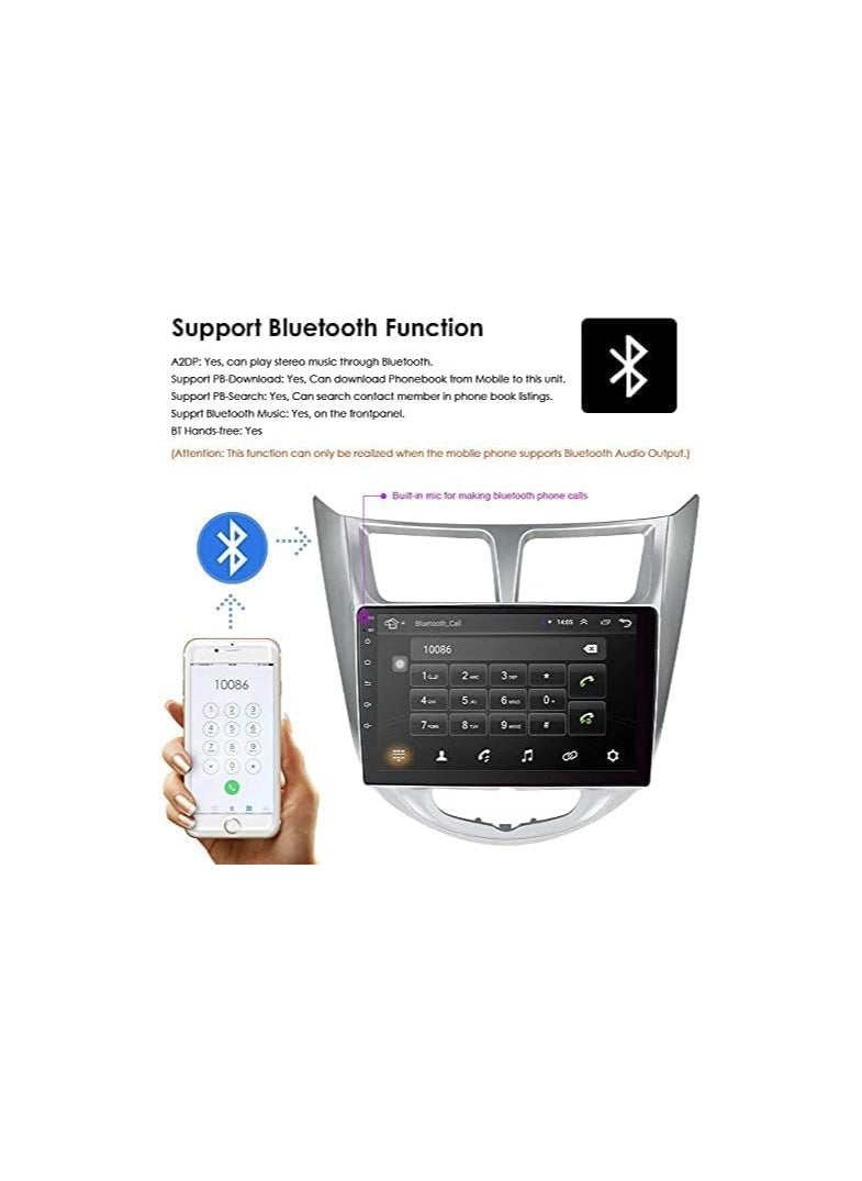 SHEZA STAR Android Car Stereo for Hyundai Accent 2011 To 2017 2GB RAM 32GB ROM Support Apple Carplay, Mirror-Link Wi-Fi BT, Radio GPS Navigation, 9 Inch IPS Touch Screen with Backup Camera Included - Image 2