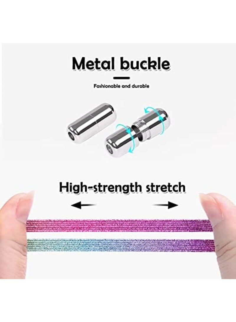 SYOSI 4 Pair No Tie Laces Elastic Shoelaces Universal Quick Tie Shoe Laces with Metal Buckle for Kids and Adults (4 Colors) - Image 4