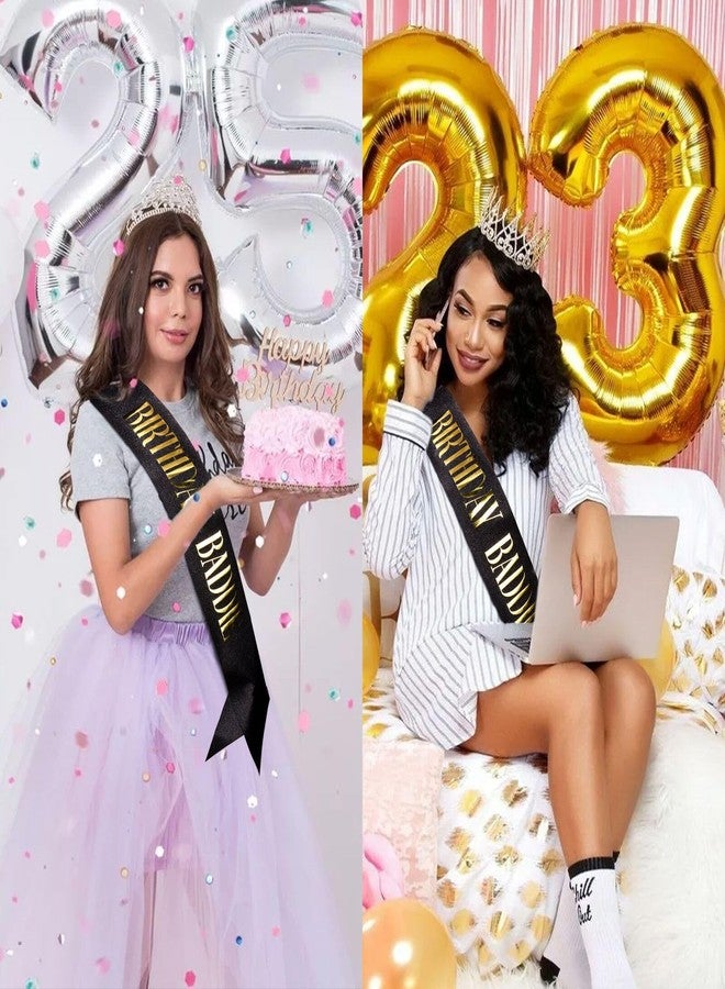 Hapdoo Birthday Baddie Sash for Women, Black “BIRTHDAY BADDIE” Sash with Gold Foil for Girl, Happy Funny Birthday Decorations Baddie Accessories for Women Men Party Favors Supplies - Image 5