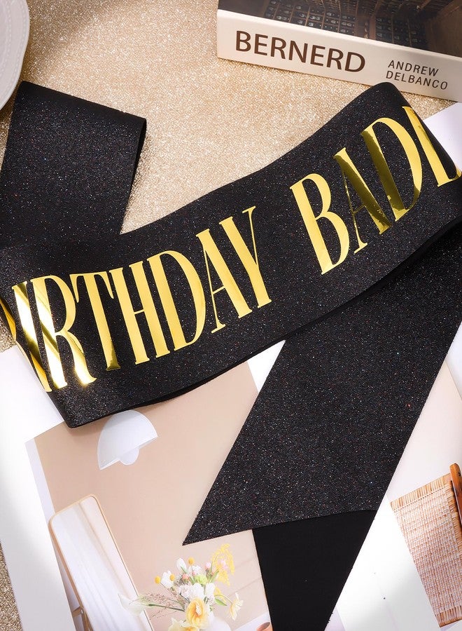 Hapdoo Birthday Baddie Sash for Women, Black “BIRTHDAY BADDIE” Sash with Gold Foil for Girl, Happy Funny Birthday Decorations Baddie Accessories for Women Men Party Favors Supplies - Image 3
