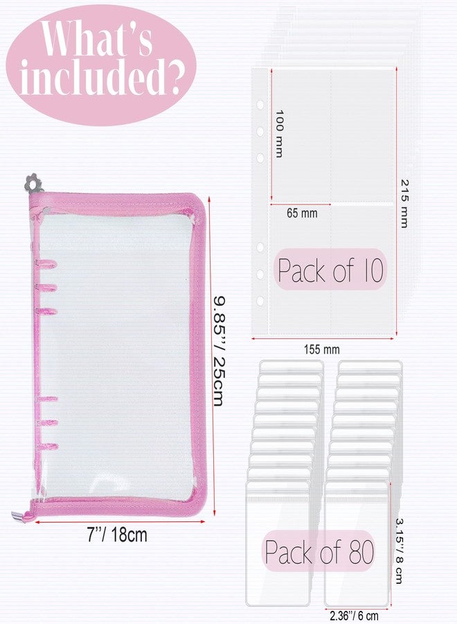 LingLingo Earring Organizer Case Travel Jewelry Organizer Transparent Jewelry Storage Book for Necklace Bracelet Ring Holder with Small Clear Zippered Pouch - Image 4