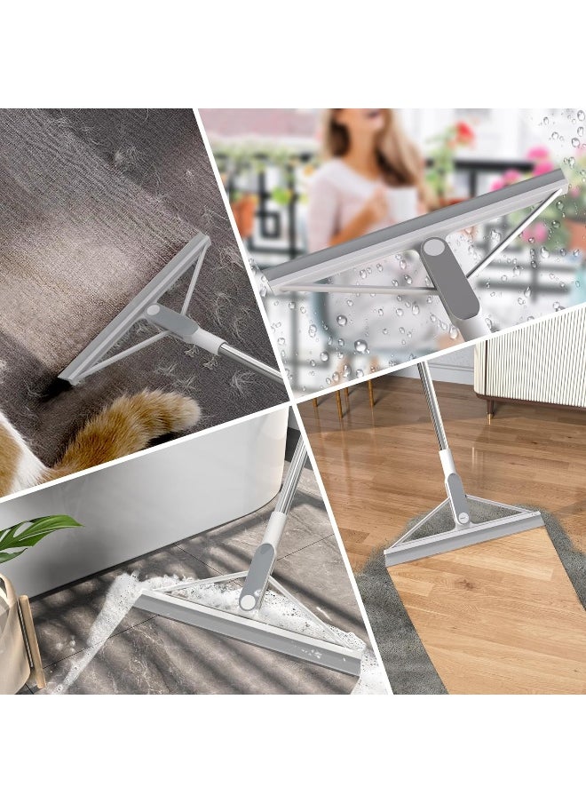 KOLLIEE Floor Squeegee Rubber Squeegee Broom Floor 61" Handle Adjustable for Tile Floor Garage Deck Bathroom Window Floor Wiper  - Image 4