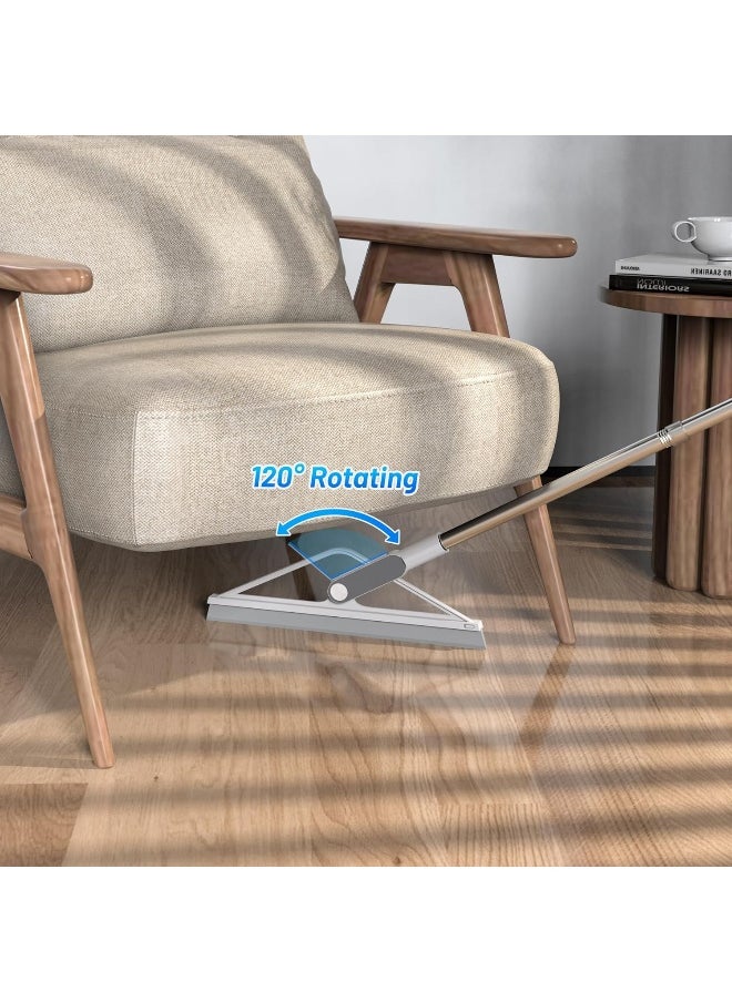 Floor Squeegee Rubber Squeegee Broom Floor 61" Handle Adjustable for Tile Floor Garage Deck Bathroom Window Floor Wiper