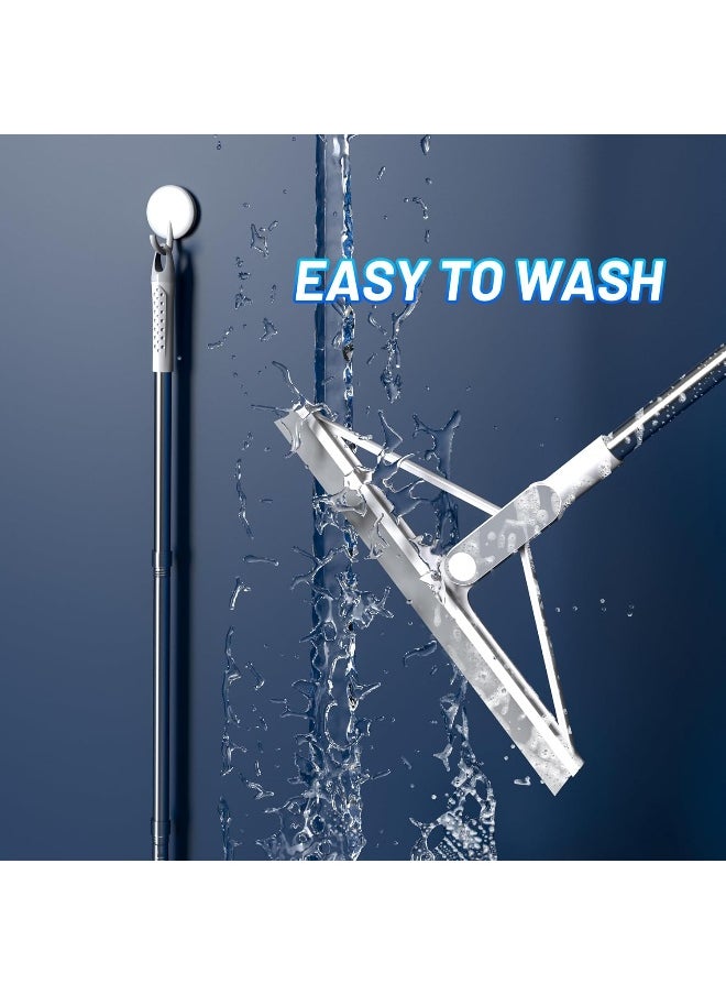 KOLLIEE Floor Squeegee Rubber Squeegee Broom Floor 61" Handle Adjustable for Tile Floor Garage Deck Bathroom Window Floor Wiper  - Image 2