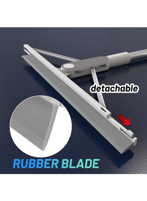 Floor Squeegee Rubber Squeegee Broom Floor 61" Handle Adjustable for Tile Floor Garage Deck Bathroom Window Floor Wiper