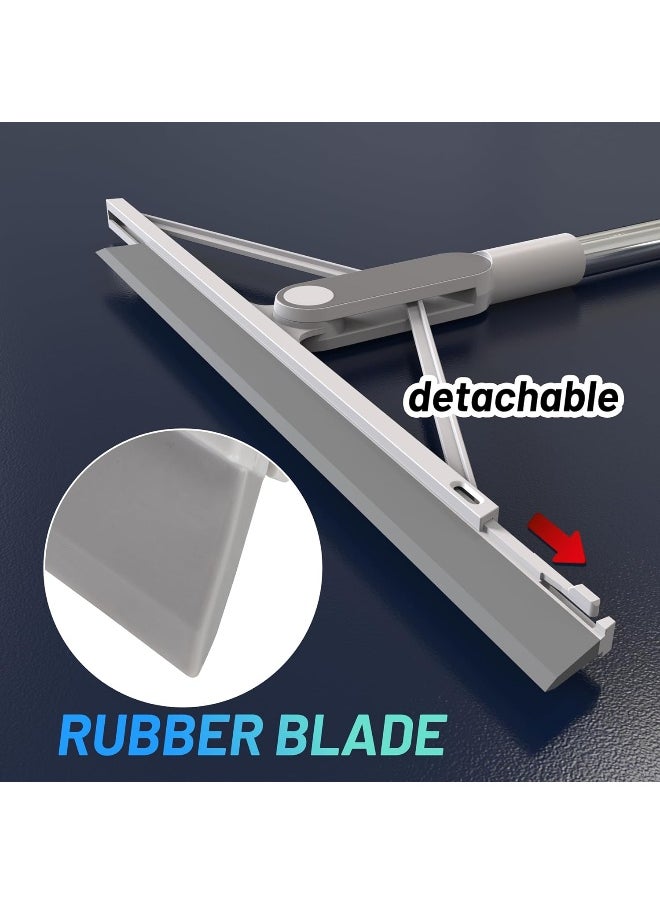 KOLLIEE Floor Squeegee Rubber Squeegee Broom Floor 61" Handle Adjustable for Tile Floor Garage Deck Bathroom Window Floor Wiper  - Image 1