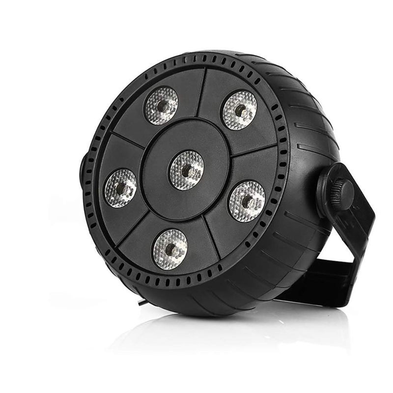 LED Par Stage Light, 6 RGB LEDs, DJ Party Lighting with Easy Setup Mount, Black