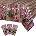 Tiamon 3 Pieces Western Party Tablecloth Cowgirl Table Cover Pink Western Cowgirl Plastic Tablecloth Disposable Wild West Table Cover for Baby Shower Birthday Party Supplies 54 X108 Inch - Image 3