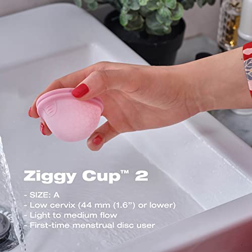 Intimina Ziggy Cup 2 - Extra-Thin Reusable Menstrual Disc, Menstrual Cup with Flat-fit Design, Menstrual Cups Ring, Period Products (Size A) - Image 4