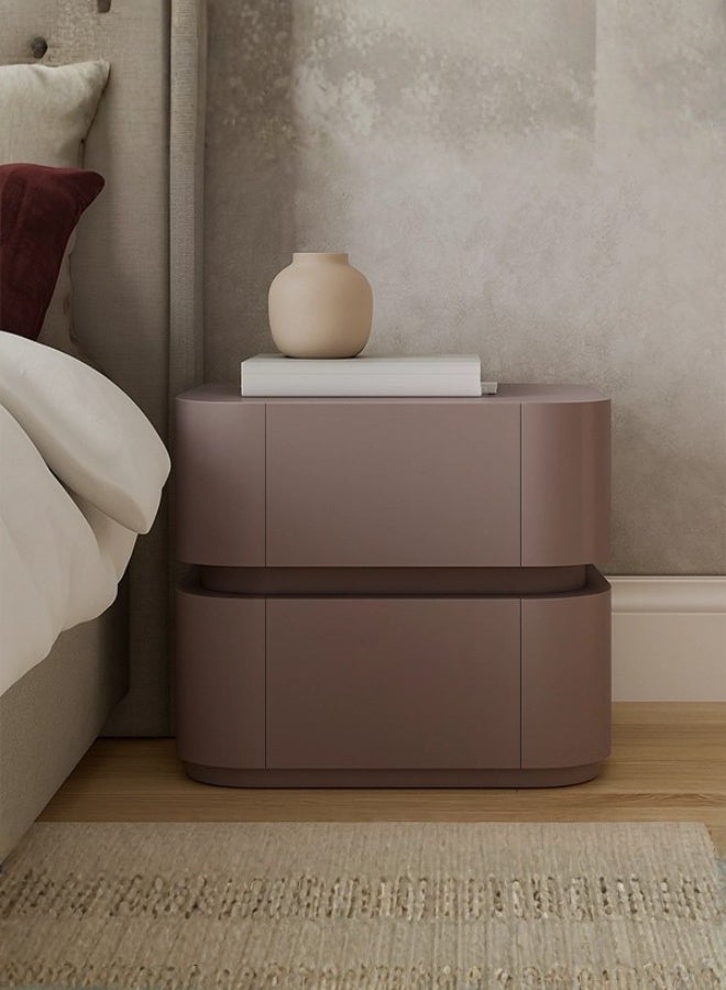 Neo Front Modern Bedside Table with Gray-Brown Piano Lacquer Finish  JN568 55*42*49 cm - Image 1
