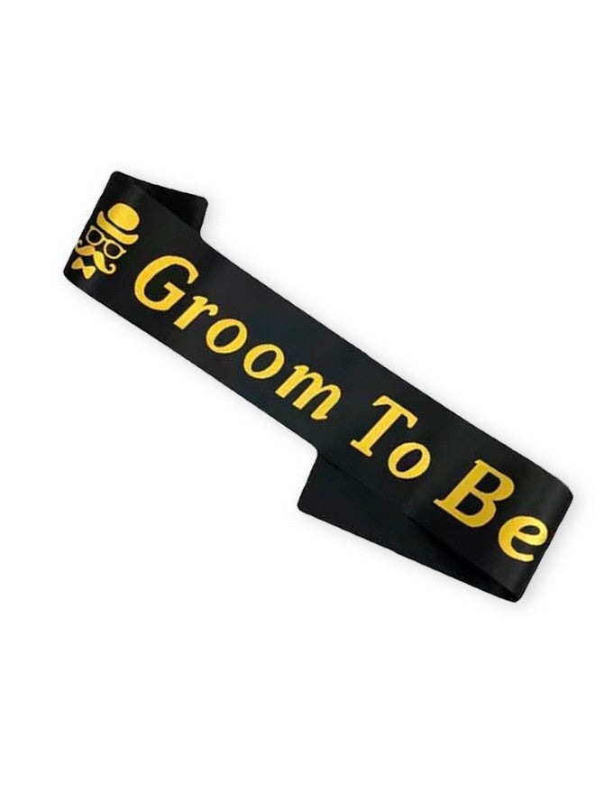 Party Propz Groom To Be Decoration Set - 1Pc Black Satin Groom To Be Sash | Bachelor Party Decorations For Groom | Groom To Be Decor | Groom To Be Decoration Items | Groom To Be Decoration Set For Men - Image 1