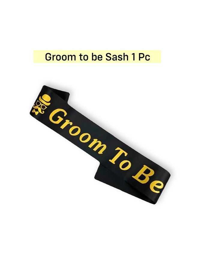 Party Propz Groom To Be Decoration Set - 1Pc Black Satin Groom To Be Sash | Bachelor Party Decorations For Groom | Groom To Be Decor | Groom To Be Decoration Items | Groom To Be Decoration Set For Men - Image 2