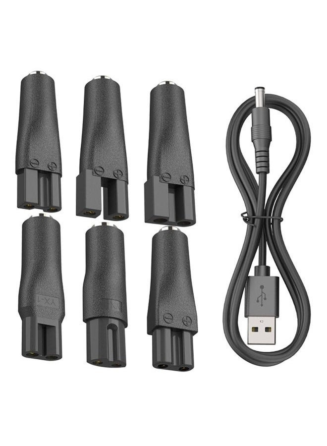6 In 1 Power Cord 5V Replacement Charger USB adapter Suitable for Electric Hair Clippers, Beard trimmers, Shavers, Beauty Instruments, Desk Lamps, Purifiers - Image 1