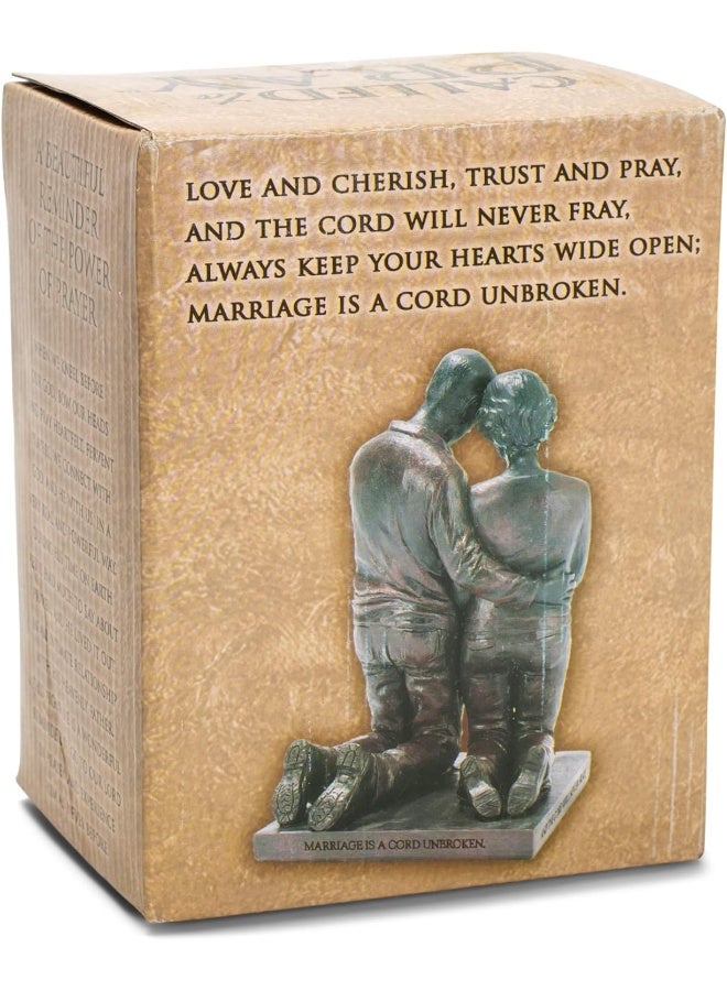 Dicksons Praying Husband and Wife 5 inch Grey Resin Stone Table Figurine - Image 2