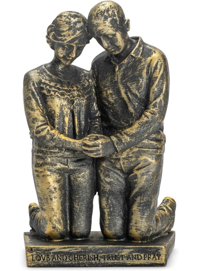 Dicksons Praying Husband and Wife 5 inch Grey Resin Stone Table Figurine - Image 3