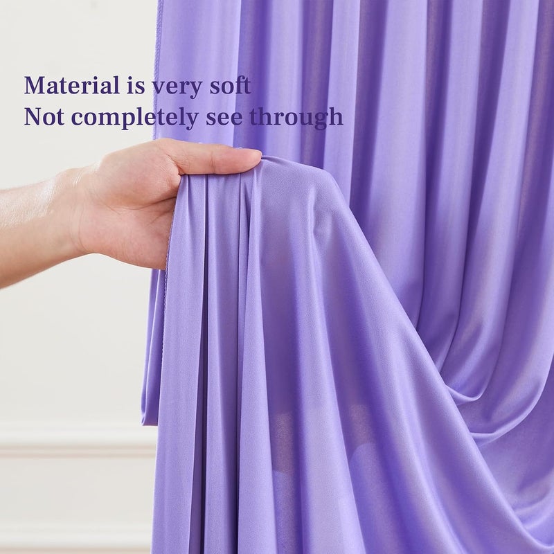 PARTISKY 8x10FT Lavender Backdrop Curtains for Wedding Parties, Wrinkle Free Polyester Photography Backdrop Drapes for Wedding Baby Shower Birthday Parties Stage Background Stand Decorations 4x10ft,2 Panels - Image 5