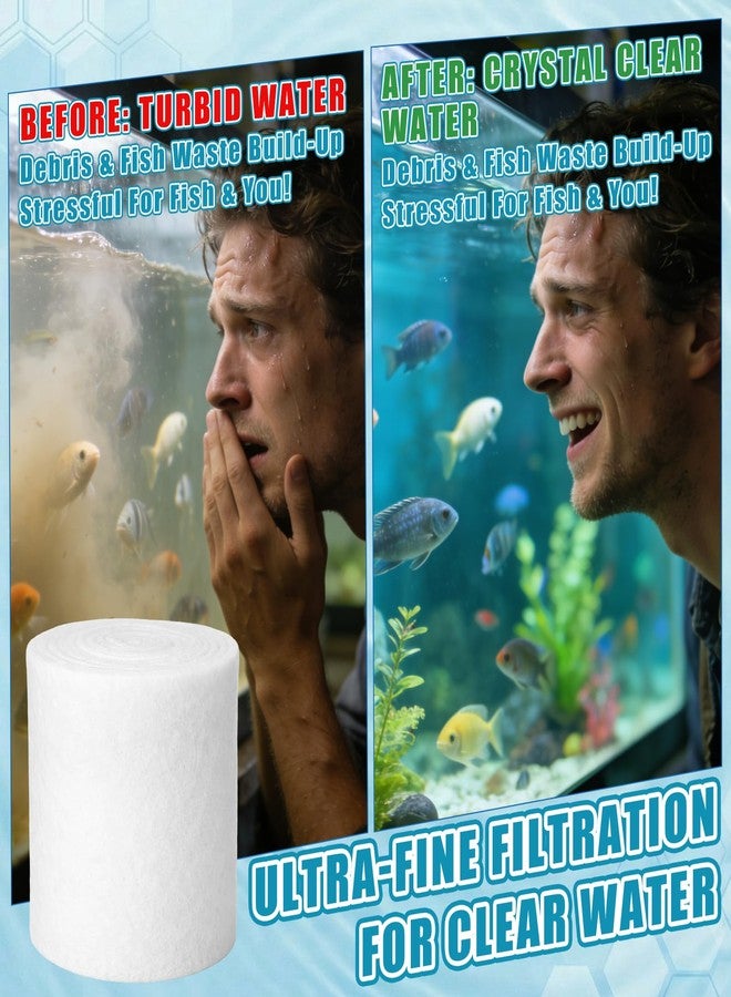 Ribbonlic 12" x 200" Aquarium Filter Floss for Fish Tank 0.59" Thick Ultra Fine Mechanical Aquarium Filter Media for Crystal Clear Water, Cut-to-fit for Fish Tanks, Canister & Sump Filters - Image 4