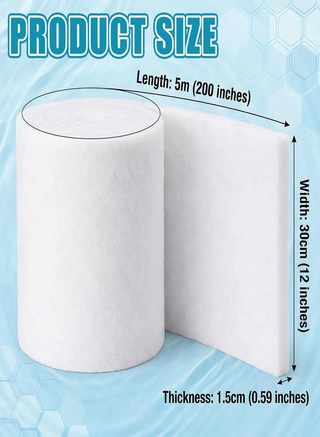 Ribbonlic 12" x 200" Aquarium Filter Floss for Fish Tank 0.59" Thick Ultra Fine Mechanical Aquarium Filter Media for Crystal Clear Water, Cut-to-fit for Fish Tanks, Canister & Sump Filters - Image 2