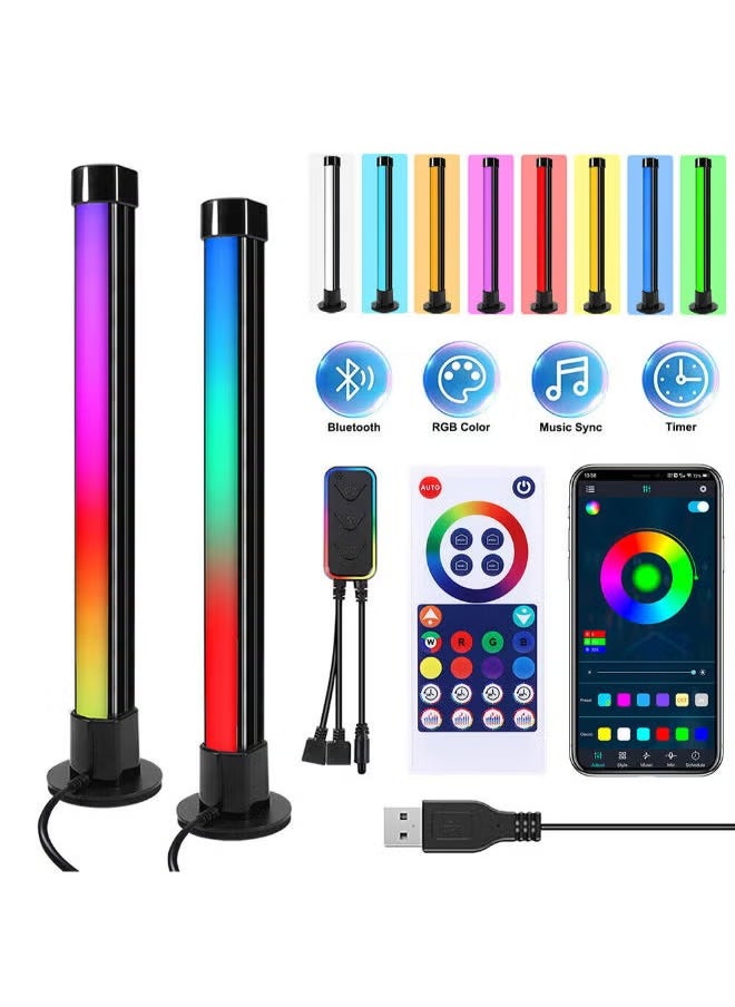 SHOPI Smart RGB LED Light Bars, Ambient Lighting, Bluetooth Monitor Flow Light Bars with APP Control, Color Gaming Light Bar for TV Room Decoration Movie PC 