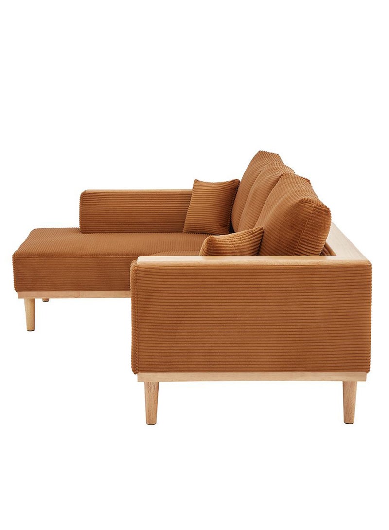 DANUBE HOME Orson Fabric Left Corner Sofa | Modern Design L Shape Corner Sofas | Comfortable Living Room Furniture L163xW92xH88cm - Camel - Image 3