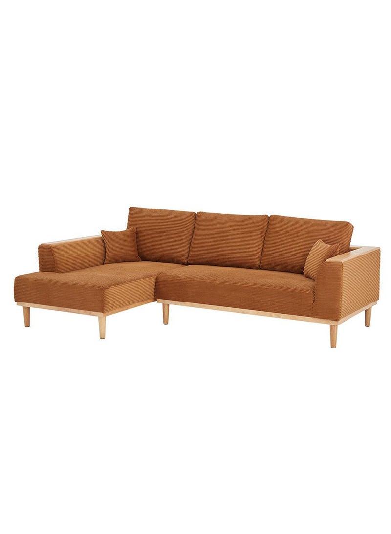 DANUBE HOME Orson Fabric Left Corner Sofa | Modern Design L Shape Corner Sofas | Comfortable Living Room Furniture L163xW92xH88cm - Camel - Image 2