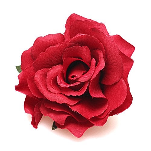 DreamLily Rose Flower Hair Clip Flamenco Dancer Pin up Flower Brooch BC10 (Big Red) - Image 3