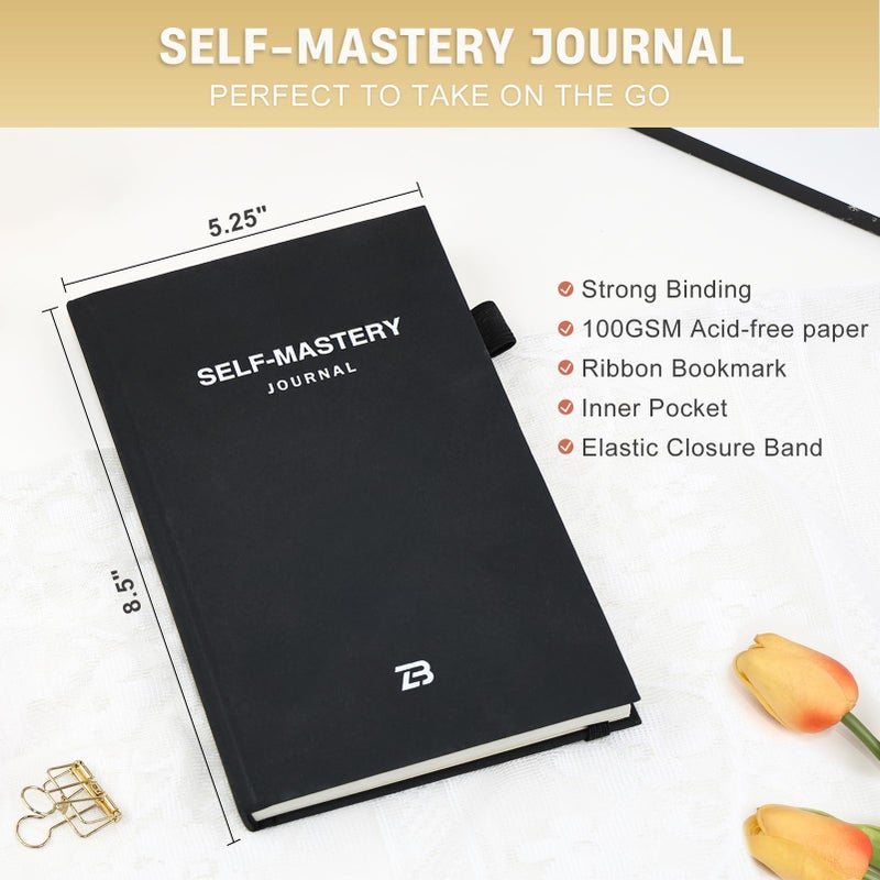 Zorblinx Productivity & Self-Mastery Journal for Men: Gratitude, Mental Health and Manifestation Diary for Mindfulness | Guided Daily Planner for Reflection, Positivity, Personal Growth and Self Care, Black - Image 2