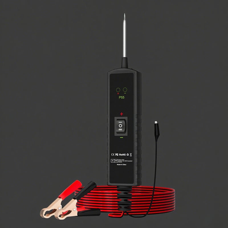 P55 Automotive Circuit Tester Car Electrical System Short Tester 12-24V DC with Function Flashlight Component Activation/Continuity Testing/Grounding Detection/Trace Locate Short - Image 2