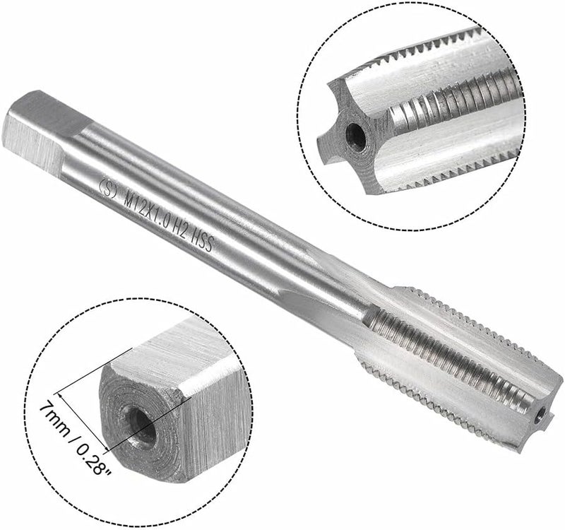Mactoom 12mm x 1 HSS Metric Tap and Die Set Right Hand Thread,Tapping DIY Tool 3pcs (M12 x 1mm) - Image 3