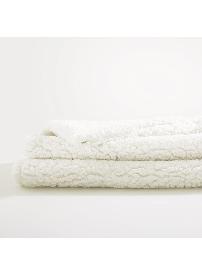 erorex Ultra Soft Sherpa Body Pillow Cover Case With Zipper Closure 21 Inch X54 Inch 21 Inch X54 Inch Body Pillow Cover Cream - Image 3