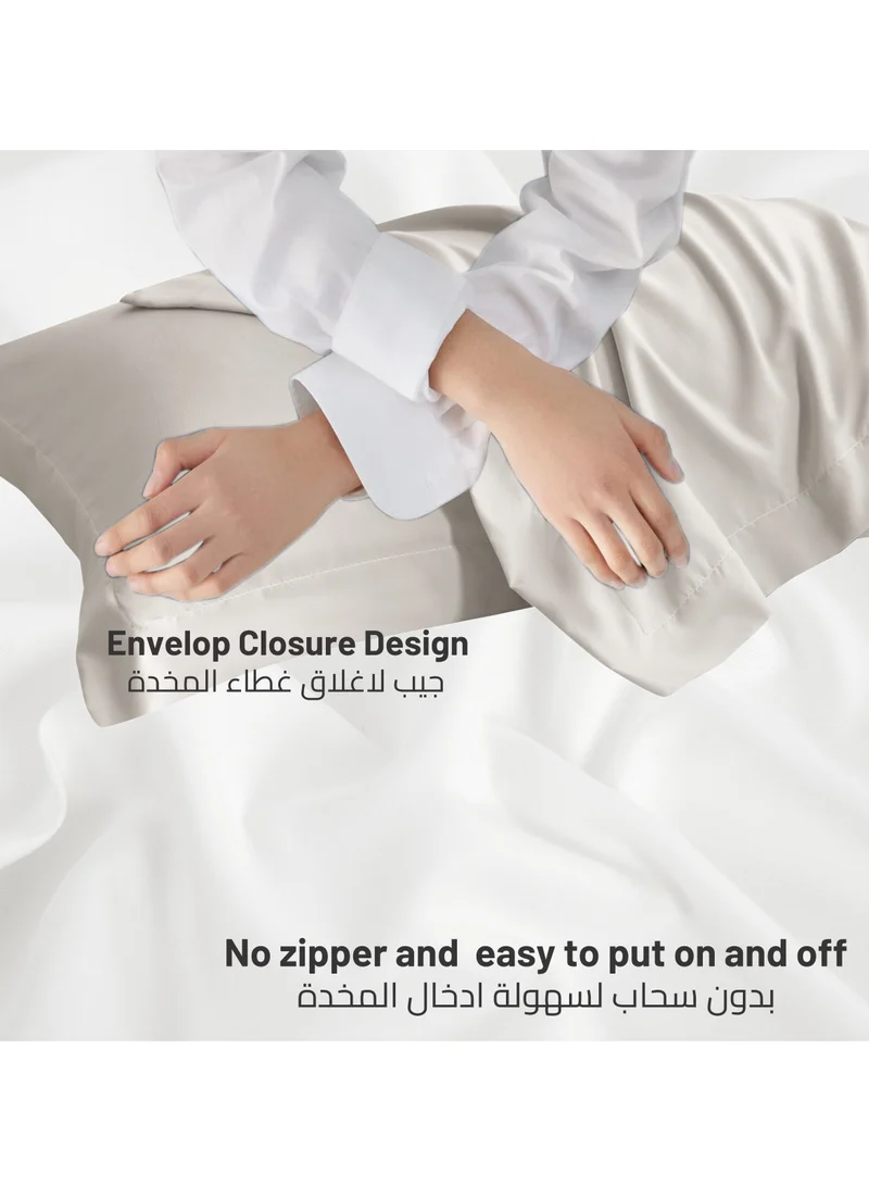 Donetella Microfiber Pillowcases 2-Pcs Soft Pillow Cover (50 x 75 CM) With Envelope Closure (Without Pillow Insert),Silk