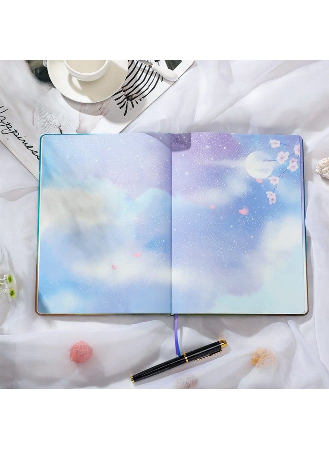 SIIXU Starry Sky Writing Journal for Women, Men, Unique Colorful Blank Notebook for Daily Notes, Gratitude, Dreams or Planning, 7.5” x 10.2", 160 Pages, 2 Bookmarks, Large, Hardcover, Unlined