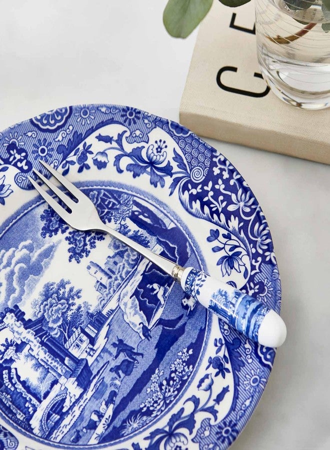 Spode Blue Italian Collection Pastry Forks, Set of Six, Stainless Steel Fork, Porcelain Handle, 6-Inch Salad, Spaghetti, Appetizer, and Dessert Fork, Hand Wash - Image 3