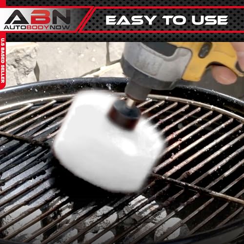 ABN ملحق فرشاة تنظيف بالدرل من ABN بحجم 1/4 بوصة من النايلون مع 5 قطع وقطعة تمديد واحدة - منظف دش، فرشاة حوض سبا، فرشاة سجاد، منظف جراوت للمنزل والسيارة - شعيرات ناعمة بيضاء - Image 4