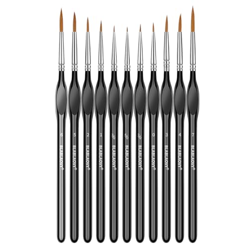 Blablaovy Detailing Paint Brush, 11 Pcs Miniature Paint Brushes with Triangular Handles, Art Paint Brushes for Acrylic Painting, Model, Face, Figurine, Watercolor, Oil, Paint by Numbers Kit for Adults - Image 1