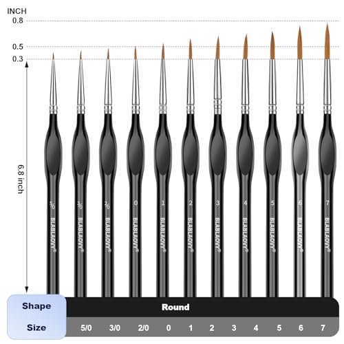 Blablaovy Detailing Paint Brush, 11 Pcs Miniature Paint Brushes with Triangular Handles, Art Paint Brushes for Acrylic Painting, Model, Face, Figurine, Watercolor, Oil, Paint by Numbers Kit for Adults - Image 5