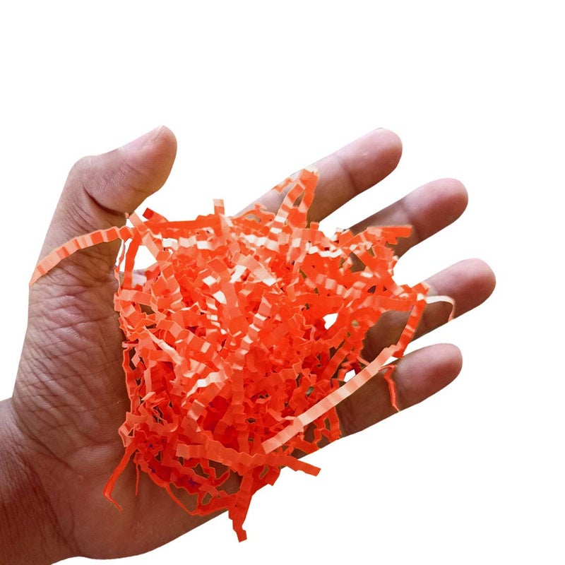 DIY Crafts Pack of 5 Pcs, Orange, Crinkle Cut Paper Shred Filler for Gift Wrapping & Basket Filling - Orange Kit (Pack of 5 Pcs, Orange) - Image 3