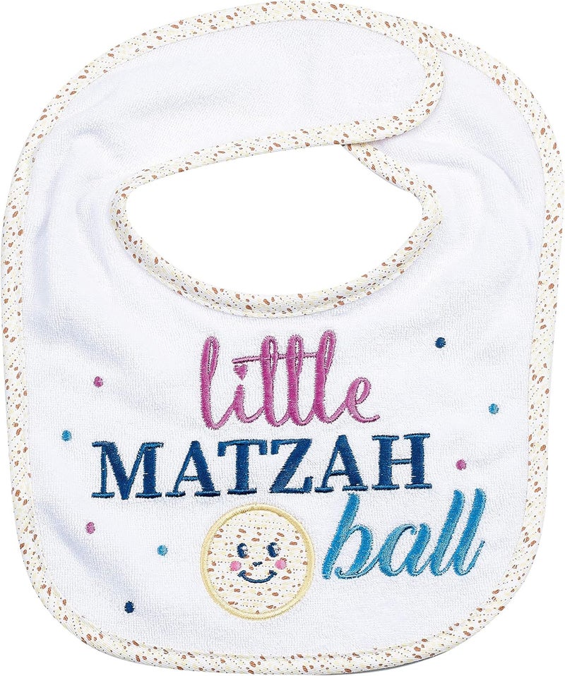 Rite Lite Adorable Little Matzah Ball Embroidered Bib  Stylish  Cute Passover Bib Pesach Seder Jewish Holiday Party Apparel Accessories Party Favors Judaism Baby Gifts for Newborns - Image 1