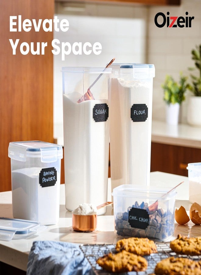 Oizeir Airtight Food Storage Containers Set - 24 Pcs Air Tight Pantry Storage Containers with Lids - Pasta Flour Sugar Cereal Containers - Storage Containers for Food - 4 Sizes - Kitchen Storage Containers - Image 3