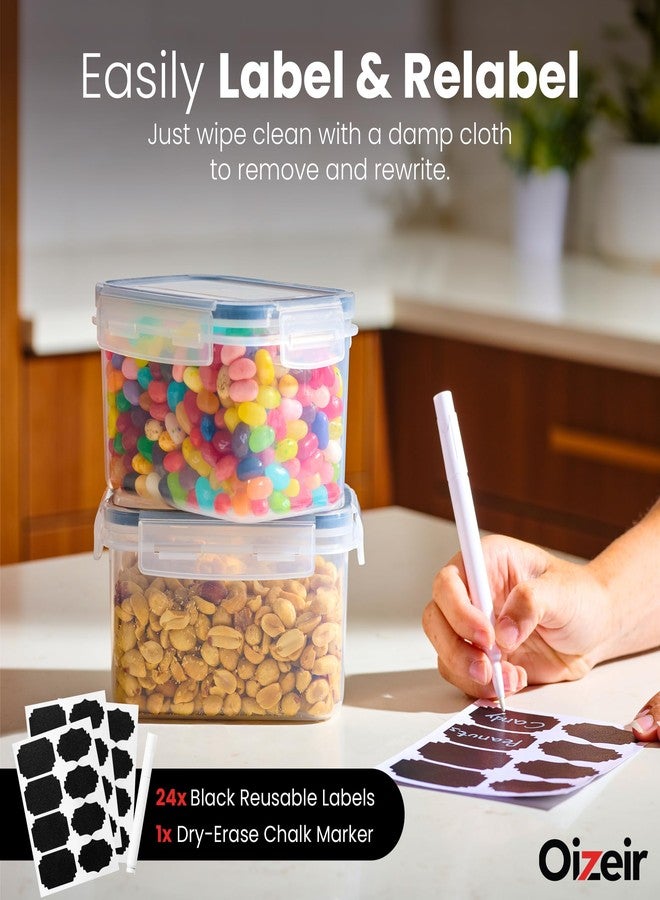 Oizeir Airtight Food Storage Containers Set - 24 Pcs Air Tight Pantry Storage Containers with Lids - Pasta Flour Sugar Cereal Containers - Storage Containers for Food - 4 Sizes - Kitchen Storage Containers - Image 4