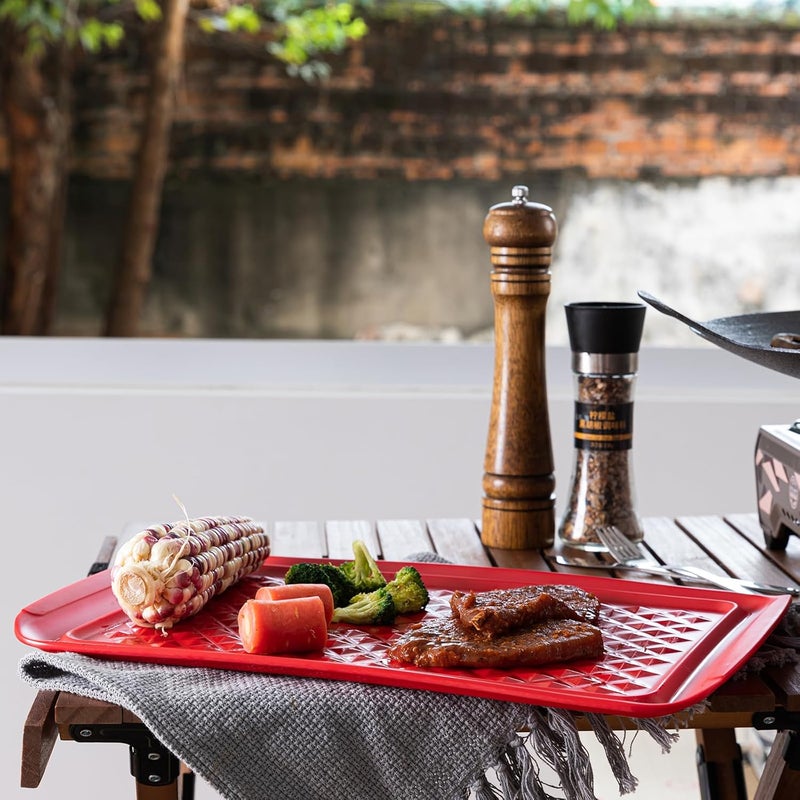 LEHAHA Grilling Prep and Serve Trays BBQ Serving Platter Melamine Serving Trays for Food Set of 2 Great Gift for Fathers Day BBQ Lovers Prefect for Chrismas Festival and Everyday use - Image 4