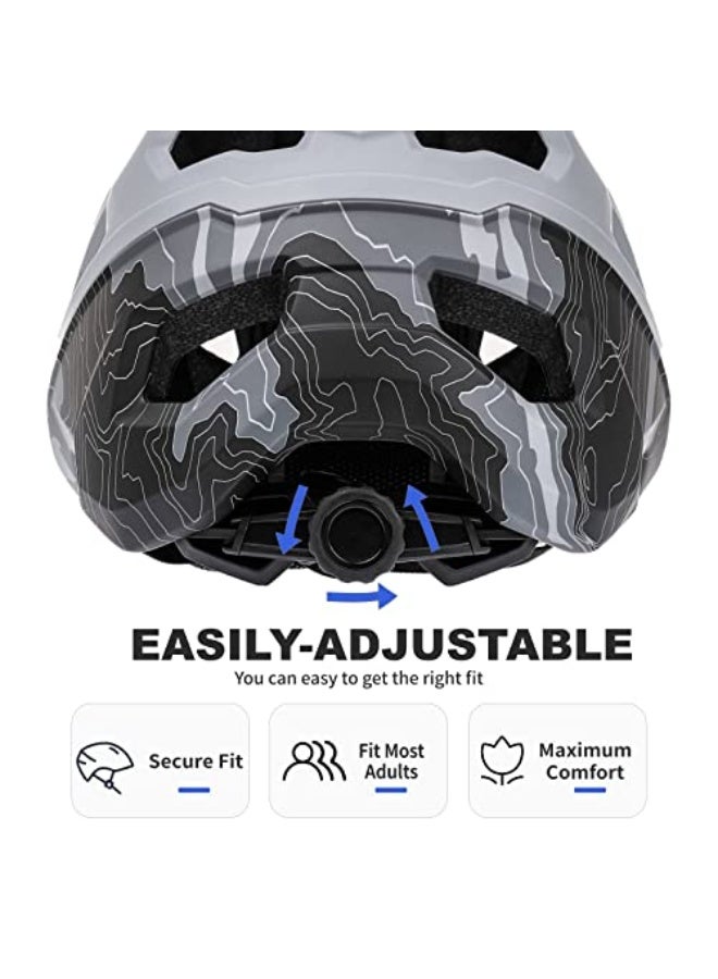 BATFOX Bike Helmet Mountain Bike Helmets for Men Women Adults MTB Bicycle Cycling BMX Bike Helmet(Gray,L(55-59CM)) - Image 3